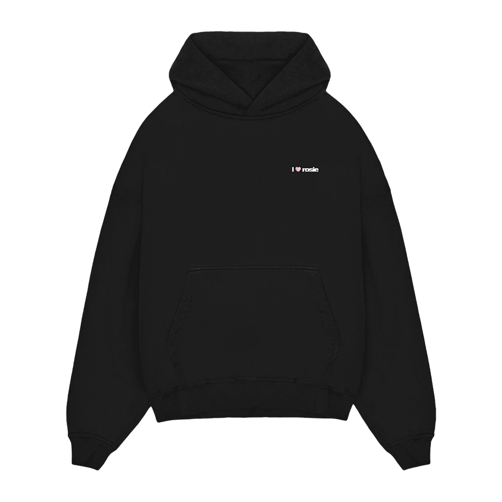 ‘i heart rosie’ black hoodie