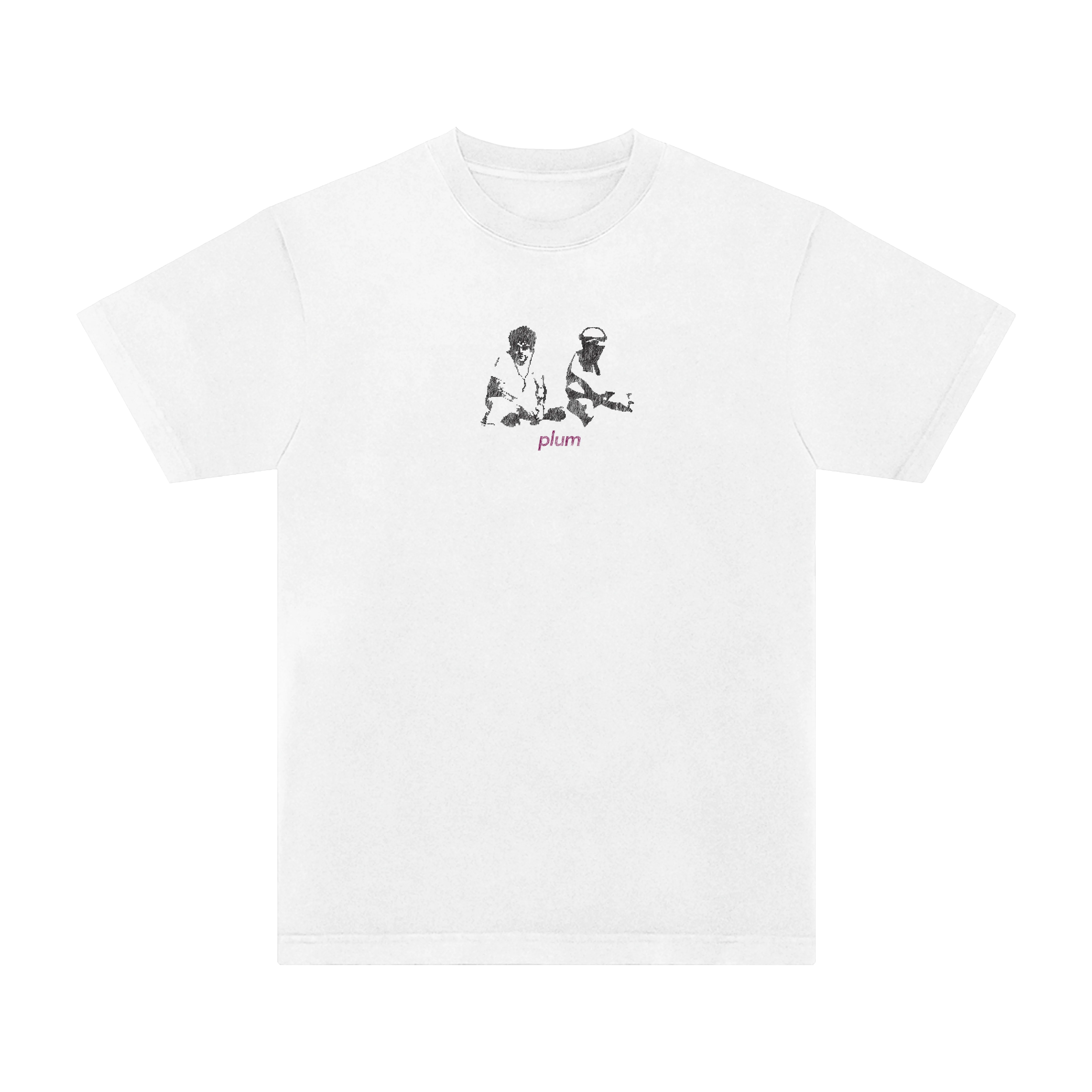 plum photo white tee
